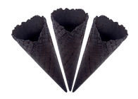 Eiscreme-schwarze Holzkohlen-Farbe Sugar Cones With 23 Grad-Winkel