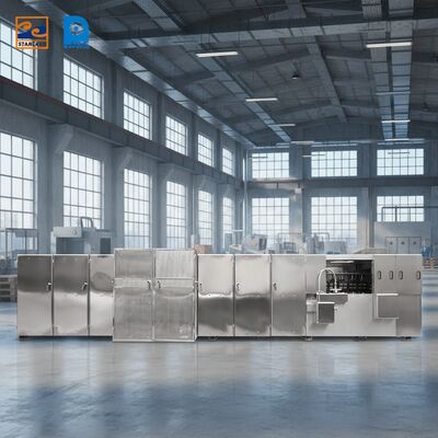 Gasbetriebene Edelstahl-Monaka-Waffelproduktionslinie mit Video-technischem Support für konsistente Fertigung