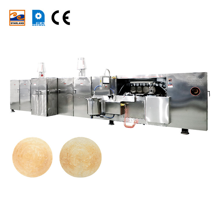 Automatische Obleas-Wafer-Produktionslinie aus Edelstahl mit digitaler Temperaturanzeige