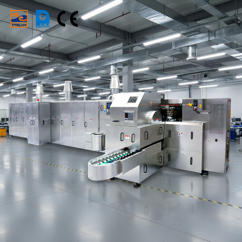 Kundenspezifische Zuckerwaffel-Produktionsausrüstung mit Video-Technischem Support zur Unterstützung der Großserienproduktion und -kontrolle