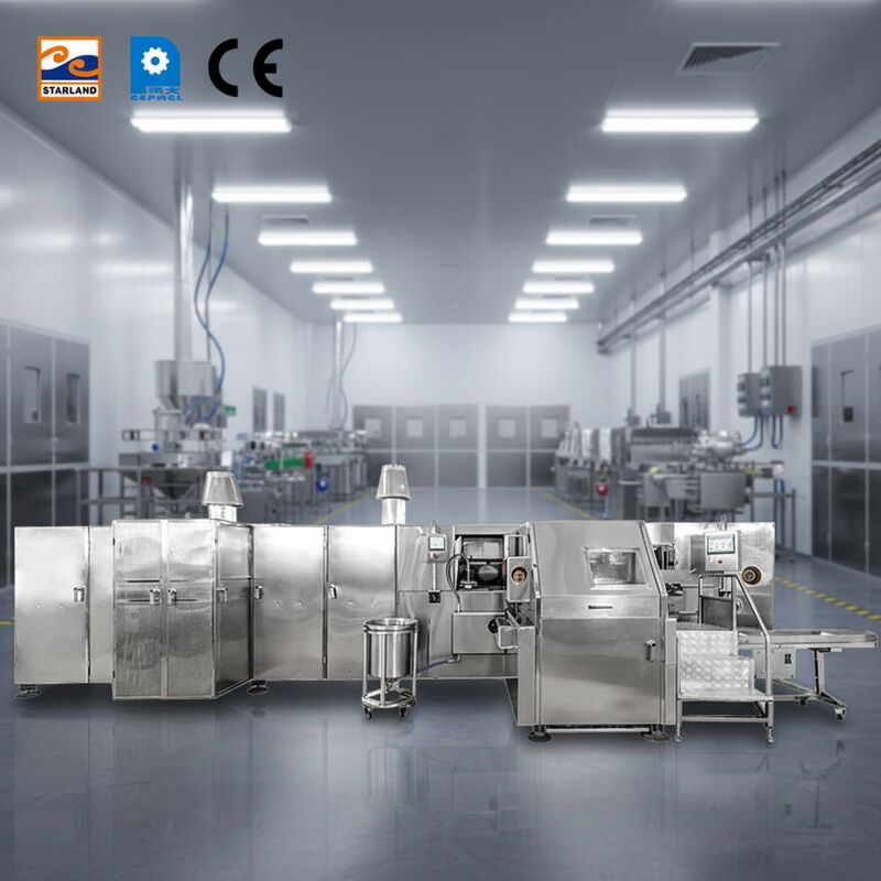 Fließband für die Barquillo-Kegel-Produktion, konzipiert für die Herstellung von Barquillo-Kegeln, gewährleistet hohe Kapazität und Betrieb.