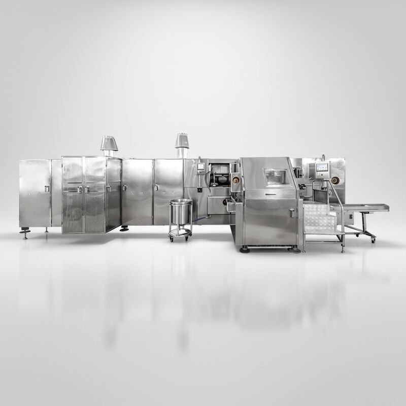 Einfach zu bedienende Waffelhörnchenmaschine mit einer Kapazität von 1800 Stück/h, die eine stabile Leistung und gleichbleibende Hörnchen bietet