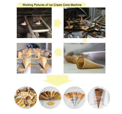Snack-Food-Waffel-Kegel stellen Handelseistüte-Maschine 10kg/Hour her
